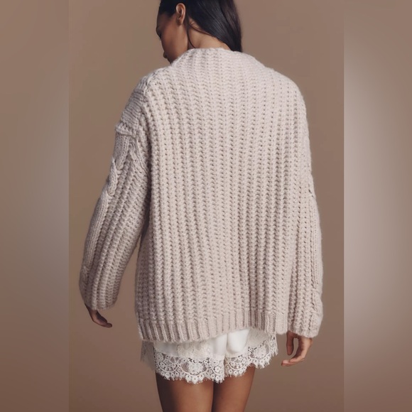 Maeve Mock-Neck Cable Wool Blend Sweater - Picture 5 of 10